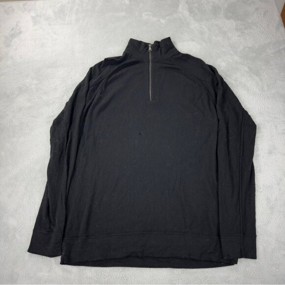 Helmut Lang Men's Size XL 100% Wool 1/4 Black Zip Up Jacket with Italian Yarn - Picture 1 of 12
